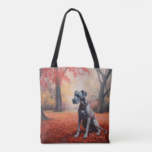 Great dane i Höst löv Fall Inspire Tygkasse