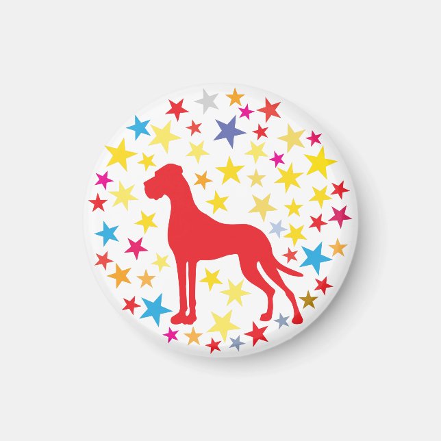 Great Dane-illustration Magnet (Framsidan)