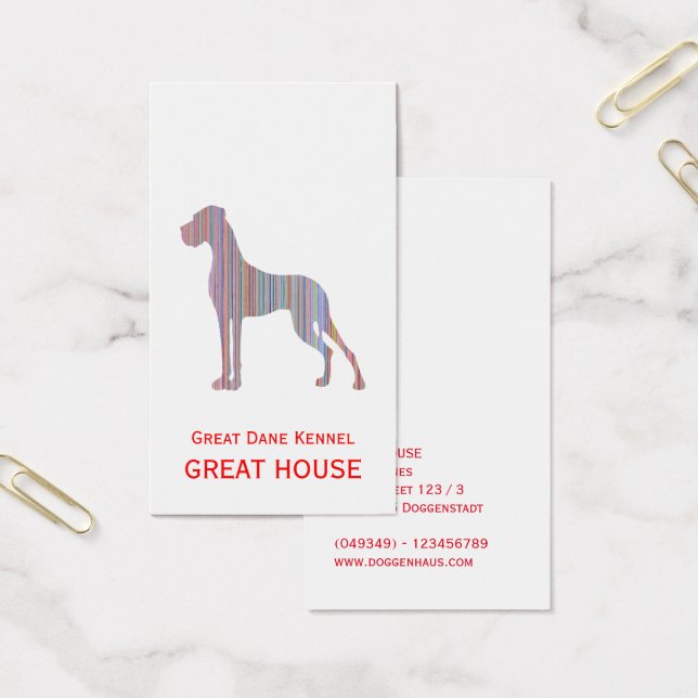 Great Dane-illustration Pastell Färgbusinesskort Visitkort (Kontor)