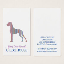 Great Dane Illustration Pastell Visitenkort