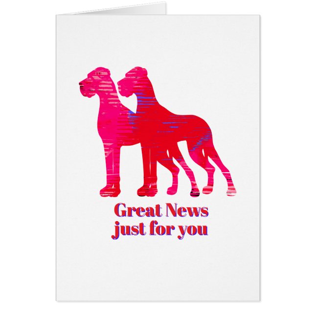 Great Dane Inbjudningar rosa gul OBS Kort (Framsidan)