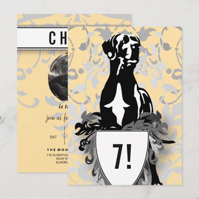 Great Dane Invitation Inbjudningar (Fram/baksida)