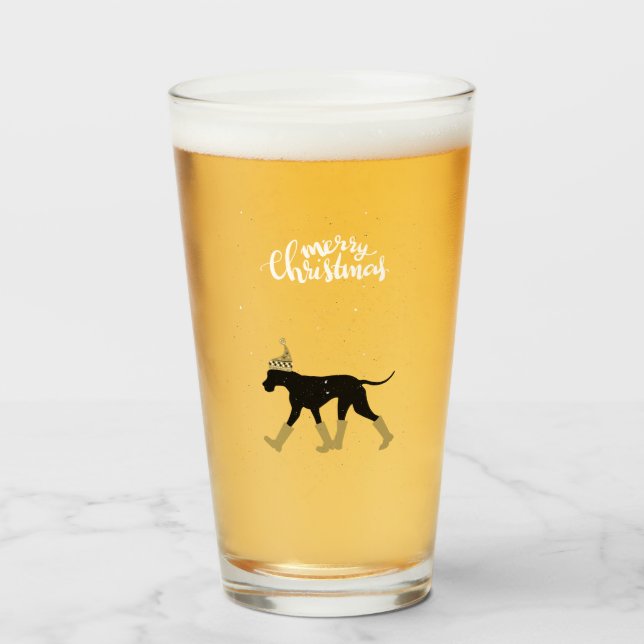 Great dane jul Beer Glas (Framsida fylld)