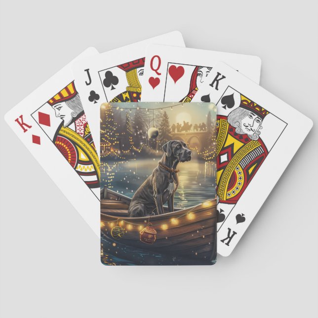 Great dane jul - festlig resa casinokort (Baksidan)