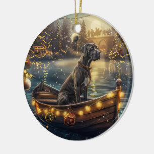 Great dane jul - festlig resa julgransprydnad keramik