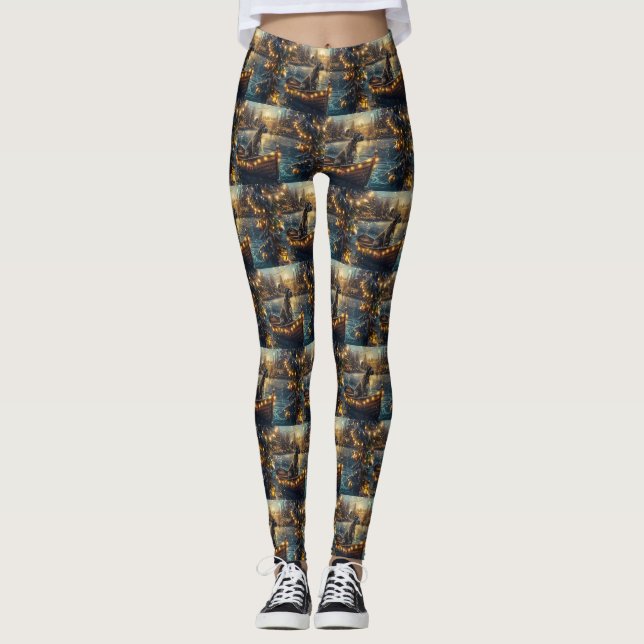 Great dane jul - festlig resa leggings (Framsida)
