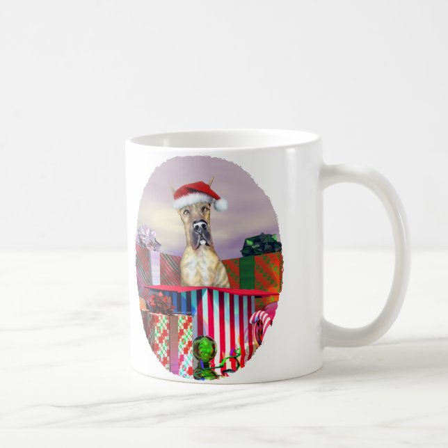 Great dane jul - överraskningsbrindle kaffemugg (Höger)