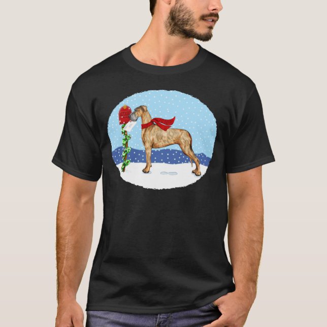 Great dane julbrevsbrindle UC T Shirt (Framsida)