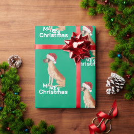 Great dane-julen Grönt Merry Santa Hat Presentpapper