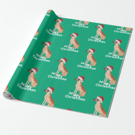 Great dane-julen Grönt Merry Santa Hat Presentpapper