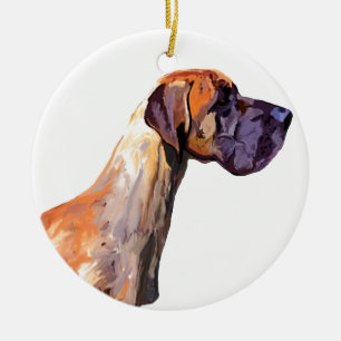 Great dane julgransprydnad keramik
