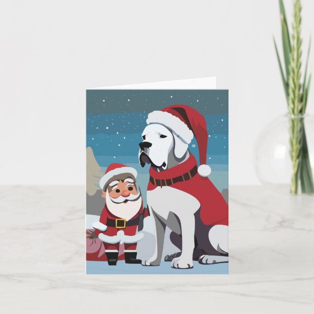 Great Dane julkort Santadog Kort (Framsida)