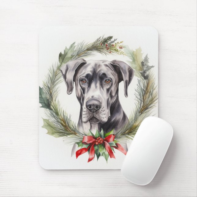 Great Dane Julkrans Festlig Valp Musmatta (Med mus)