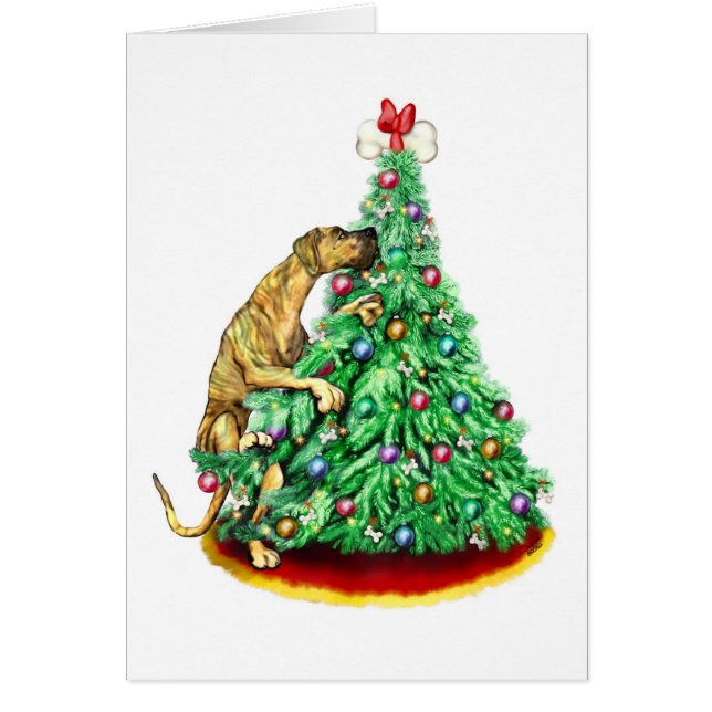 Great dane julmål - Brindle UC Hälsningskort (Framsidan)