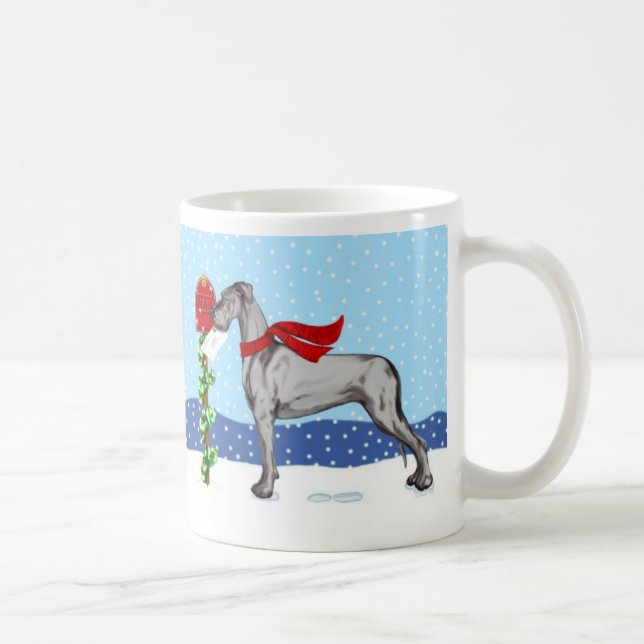 Great dane-julpost, svart, UC Kaffemugg (Höger)