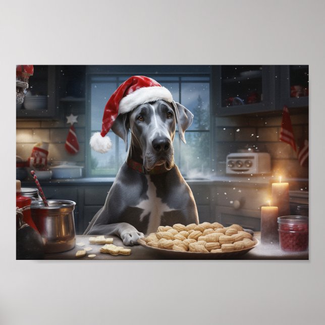 Great dane-julsagor Festive Helgdag Poster (Framsidan)