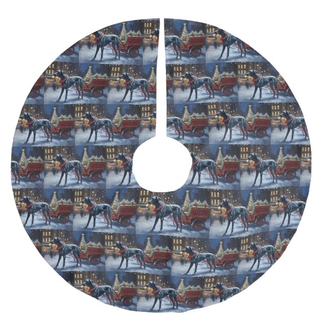 Great dane julsäsong julgransmatta borstad polyester (Framsidan)