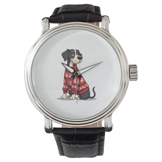 Great dane julsötare hund armbandsur (Framsida)