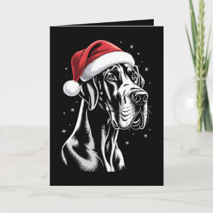 Great Dane jultomte hatt svart vit jul snö Kort