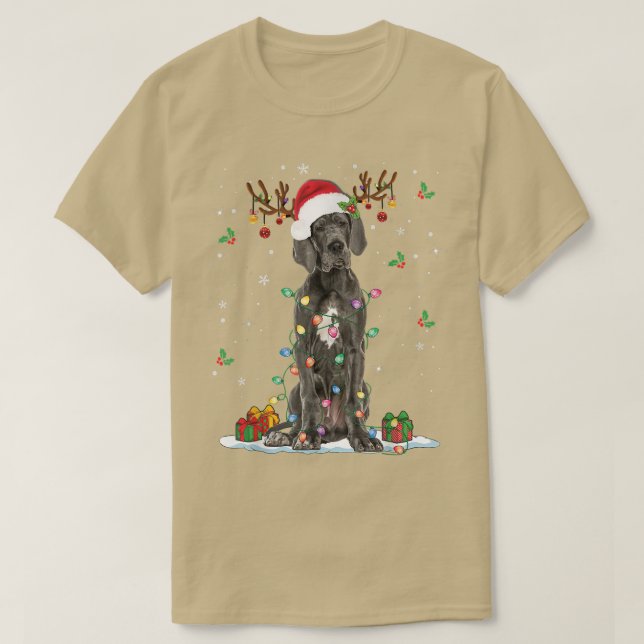 Great dane jultomten Hat Fairy Ljus Pajama T Shirt (Design framsida)