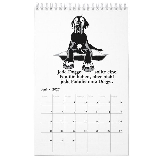 Great Dane Kalender Citat vit (Jun 2027)