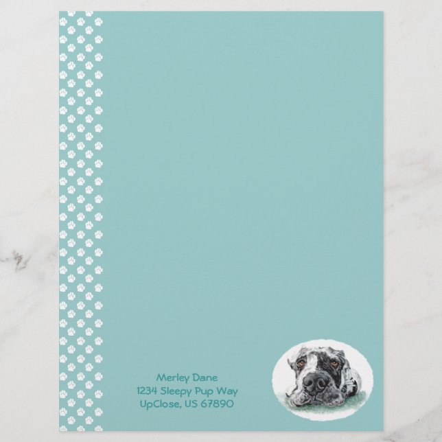 Great dane kapade upp Merle (Framsida)