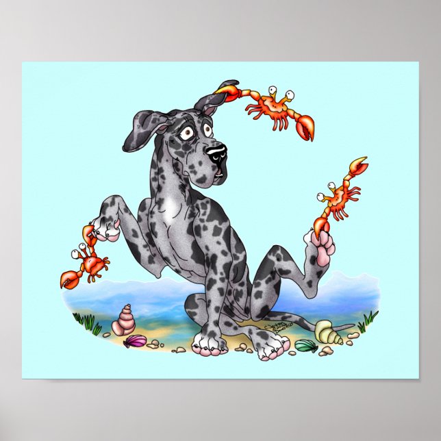 Great dane Kinda Crabby Merle UC Poster (Framsidan)