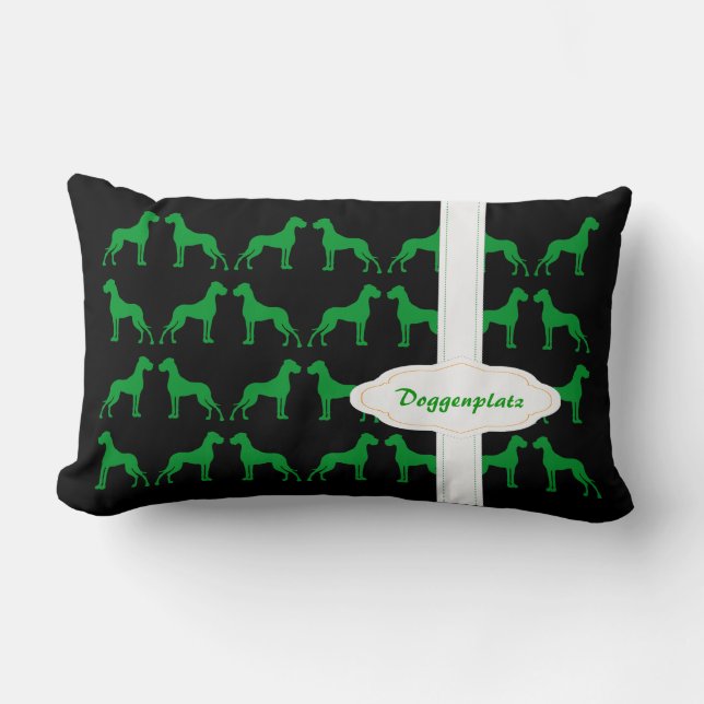 Great Dane Kollektion grön Orange Lumbarkudde (Framsida)