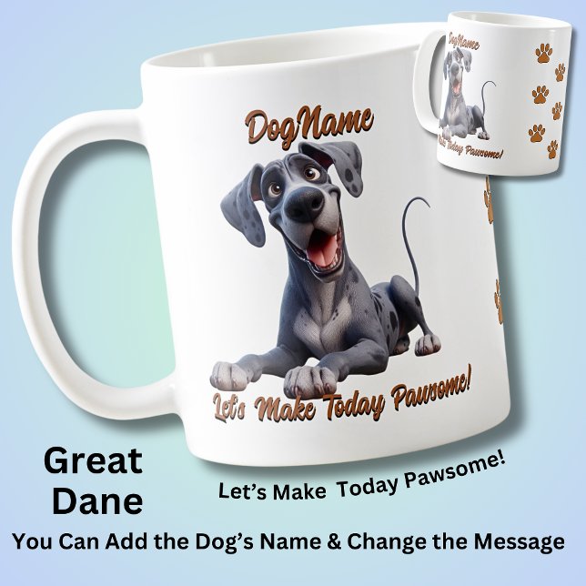 Great dane - Lägg till Hund Namn, Ändra text Kaffemugg (Skapare uppladdad)