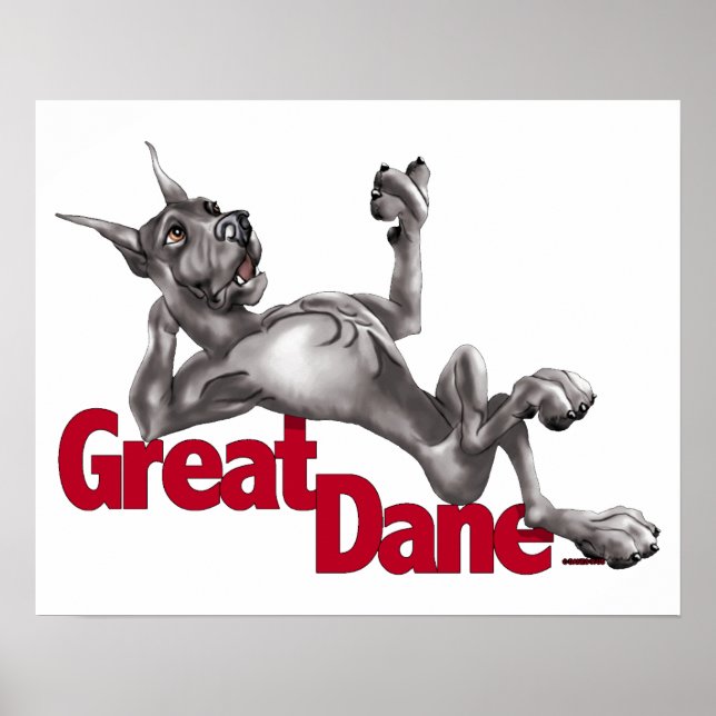 Great dane Laid Back Black Poster (Framsidan)