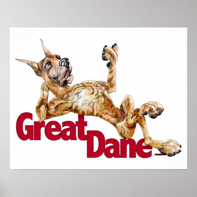 Great dane Laid Back Brindle Poster (Framsidan)