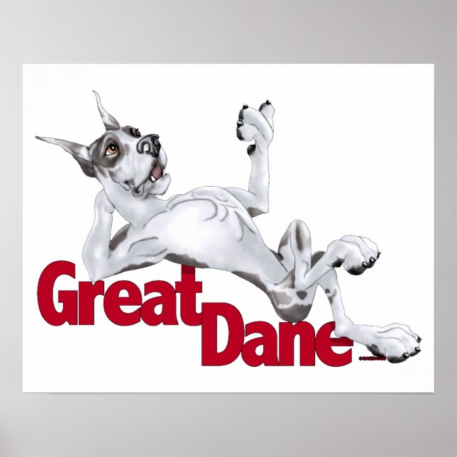 Great dane Laid Back Harlequin Poster (Framsidan)