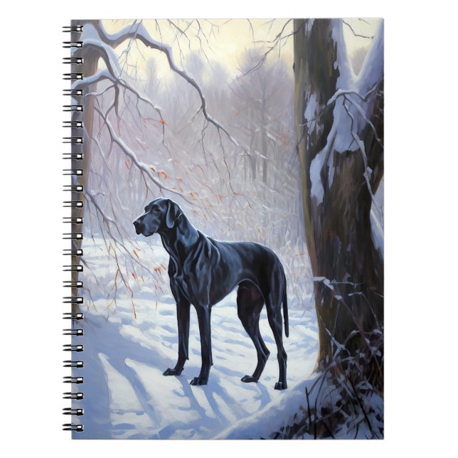 Great Dane Let It Snow Jul Anteckningsbok (Framsidan)