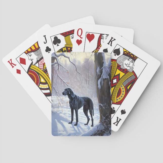Great Dane Let It Snow Jul Casinokort (Baksidan)