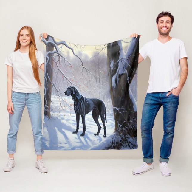 Great Dane Let It Snow Jul Fleecefilt (På plats)