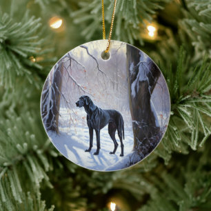 Great Dane Let It Snow Jul Julgransprydnad Keramik