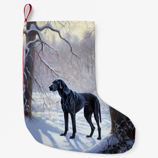 Great Dane Let It Snow Jul Liten Julstrumpa (Framsidan)