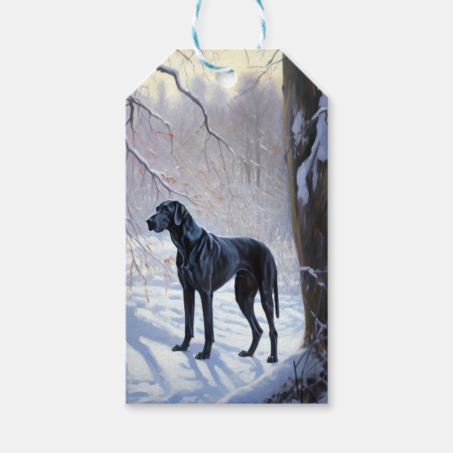 Great Dane Let It Snow Jul Presentetikett (Framsidan)