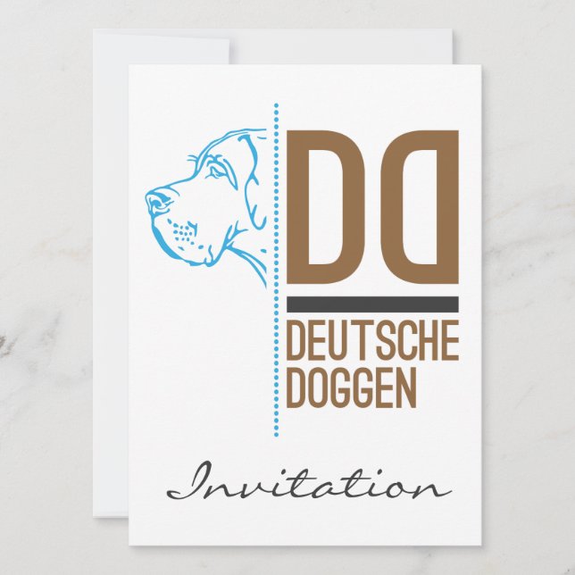 Great Dane Logotyp linje Inbjudningar (Framsida)