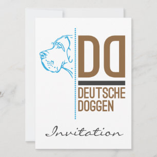 Great Dane Logotyp linje Inbjudningar