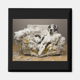 Great dane Louning on Chedragen Soffa Magnet