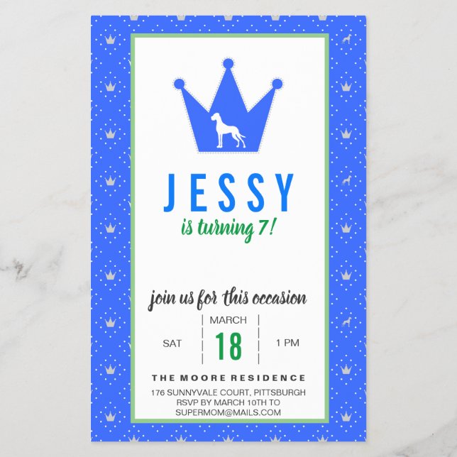 Great Dane-mall för en hunds födelsedag  Flygblad (Baksidan)