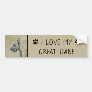 Great dane-målning (Brindle) - Originalteckning av Bildekal