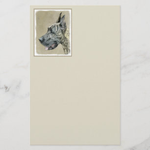 Great dane-målning (Brindle) - Originalteckning av Brevpapper