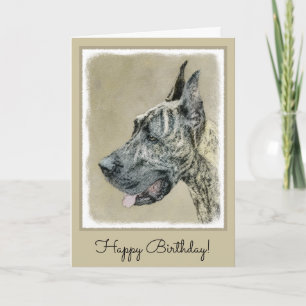 Great dane-målning (Brindle) - Originalteckning av Kort