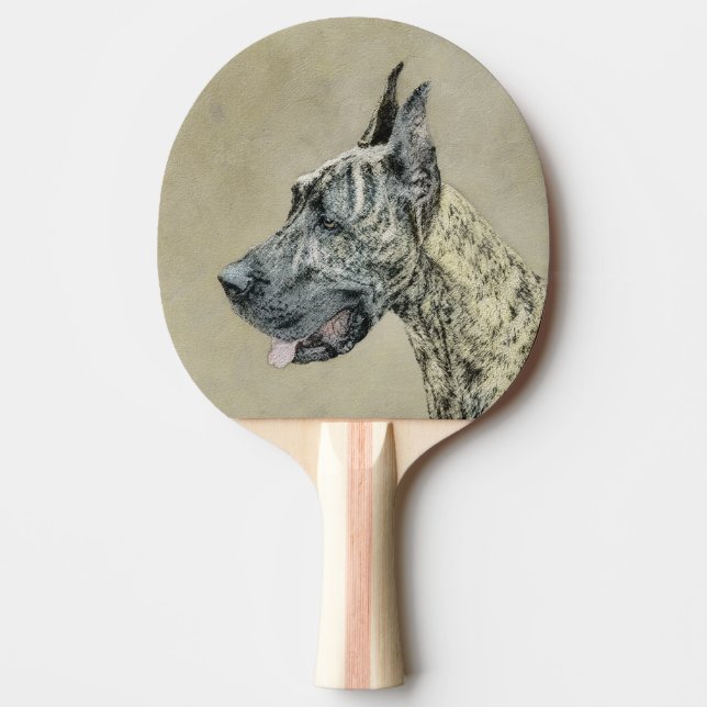 Great dane-målning (Brindle) - Originalteckning av Pingisracket (Framsidan)