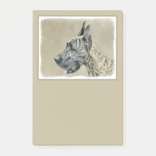 Great dane-målning (Brindle) - Originalteckning av Post-it Block