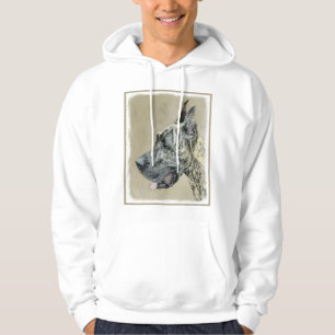 Great dane-målning (Brindle) - Originalteckning av Sweatshirt Med Luva