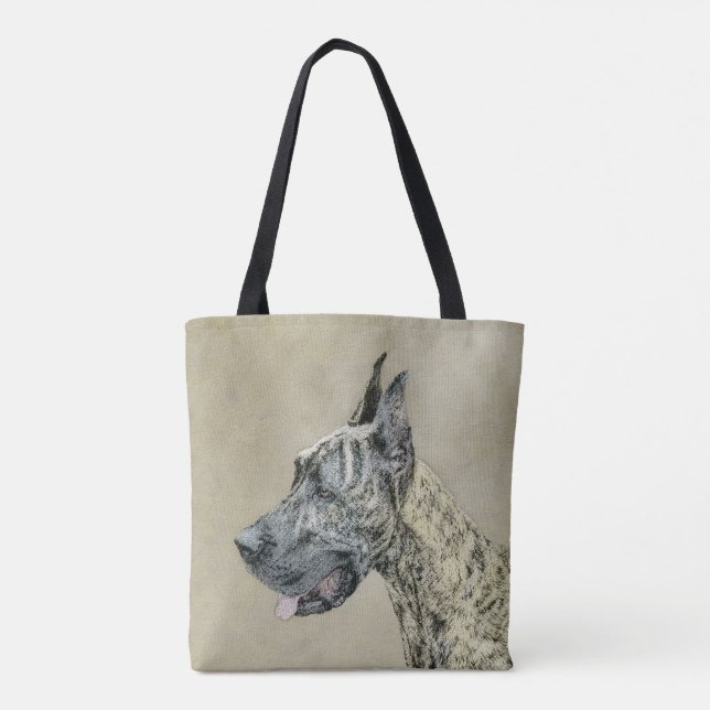 Great dane-målning (Brindle) - Originalteckning av Tygkasse (Baksida)