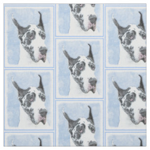 Great dane-målning (Harlequin) - Originalkonst Tyg